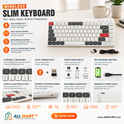 Smart Wireless Keyboard – 3 Device Connectivity  (Rechargeable, Dongle + Bluetooth) White Color