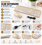 Wireless Keyboard and Mouse Combo, Compact Full-Sized 2.4GHz Ultra Slim Wireless Keyboard with Number Pad and Power-Saving Mouse for Office Windows 10, Laptop, PC, Computer, Desktop