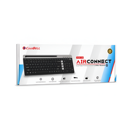 AirConnect WBK-02 Dual Mode Wireless Keyboard | Bluetooth + 2.4GHz Rechargeable 103-Key Keyboard