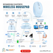 Rechargeable Bluetooth Wireless Mouse with Silent Click Control