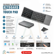 B033 Foldable Bluetooth Keyboard with Touch Pad Mouse