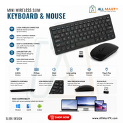 Mini Wireless Slim Keyboard and Mouse Combo with Smart Design