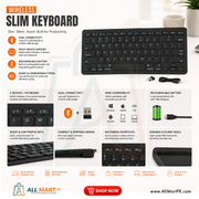 Bluetooth Wireless Keyboard – Multi-Device (Rechargeable, Dongle + Bluetooth)