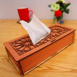 Elegant Wooden Tissue Box with Smooth Finish