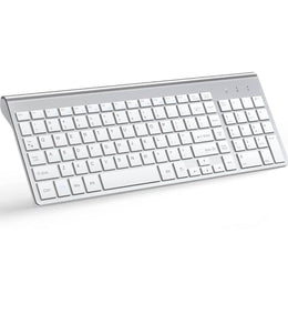 Ultra Slim Wireless Keyboard – Silent Low-Profile Keys, Compact Portable Design for Laptop, PC, Tablet & Office Use