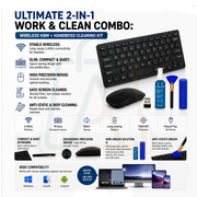 Smart Desk Combo – Wireless Keyboard & Mouse + Laptop Cleaning Kit