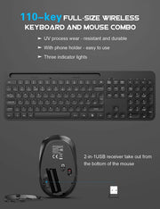 Wireless Keyboard & Mouse Combo – Dongle Connectivity