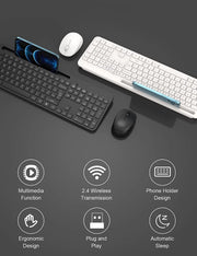 Wireless Keyboard & Mouse Combo – Dongle Connectivity