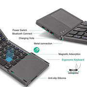 B033 Foldable Bluetooth Keyboard with Touch Pad Mouse